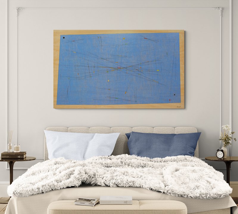 Large drawing on wood. Mid century modern vibe — Jeffrey Pender